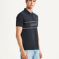 Men's Brand Logo Navy Slim Fit Polo T-shirt - Side View