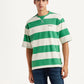 Men's Striped Green Loose Fit T-shirt - Styleshot View