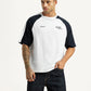 Men's Colorblock White Loose Fit T-shirt - Styleshot View