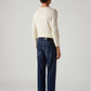 Men's 555 Dark Blue Relaxed Straight Fit Mid Rise Redloop Jeans - Back View