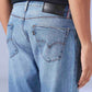 Men's 555 Light Blue Relaxed Straight Fit Mid Rise Redloop Jeans - Detail View
