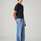 Men's 555 Light Blue Relaxed Straight Fit Mid Rise Redloop Jeans - Side View