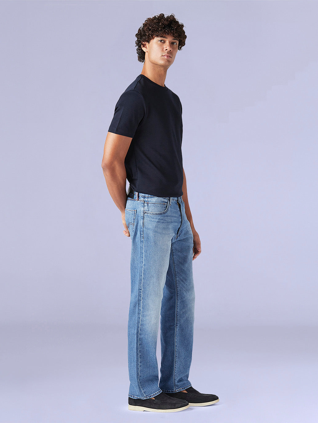 Men's 555 Light Blue Relaxed Straight Fit Mid Rise Redloop Jeans - b5c6b8de-1789-442d-828c-2cc72f19cdd8 View