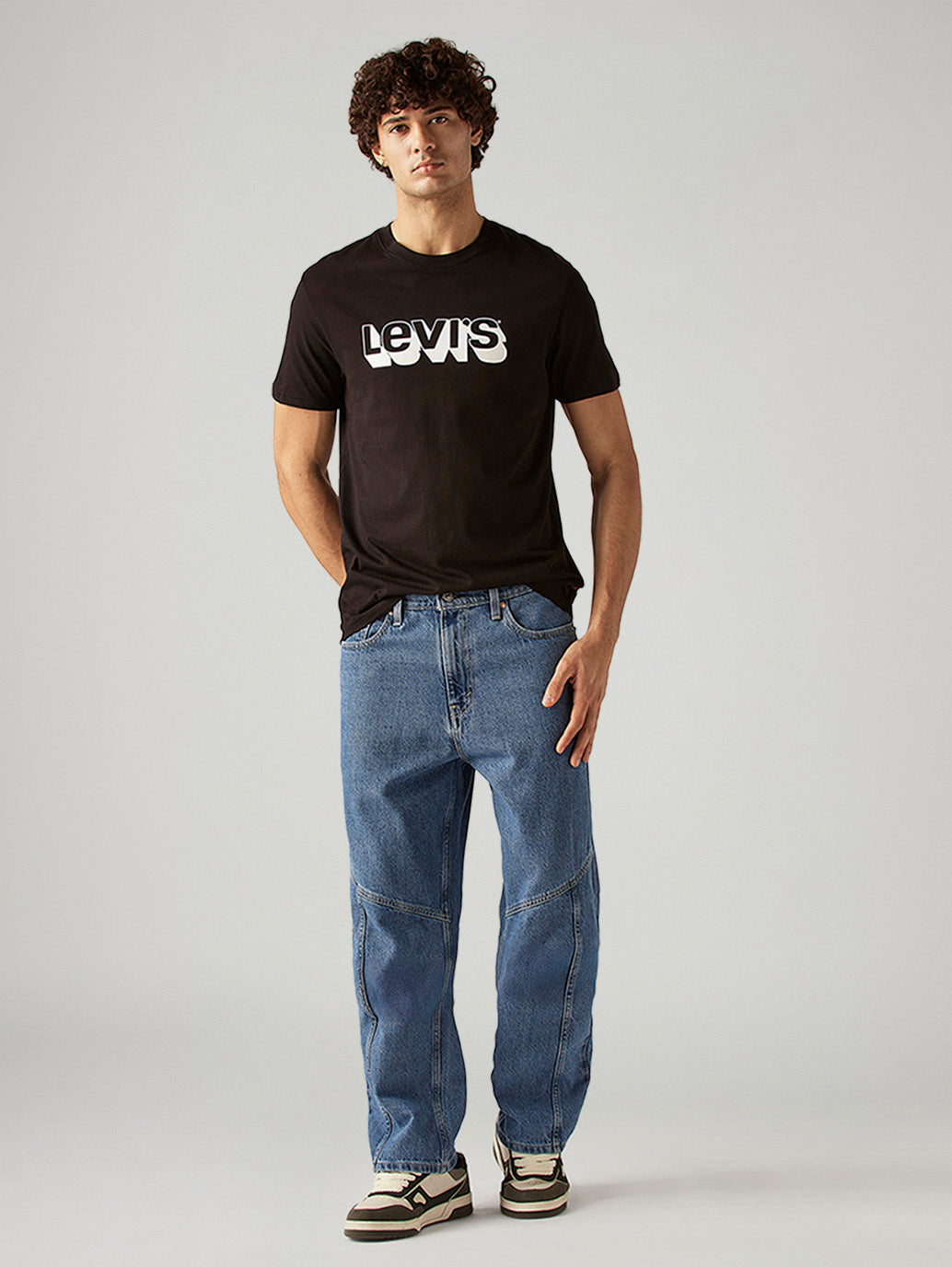 Men's 568 Blue Loose Fit Mid Rise Jeans