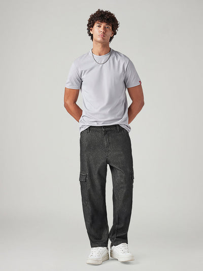 Men's 568 Charcoal Grey Loose Fit Mid Rise Cargos-image-29
