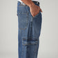 Men's 568 Blue Loose Fit Mid Rise Cargos - Detail View