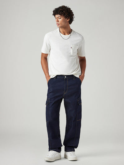 Men's 578 Dark Blue Baggy Fit Mid Rise Cargos