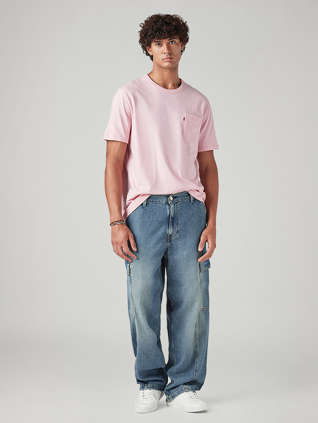 Men's 578 Blue Baggy Fit Mid Rise Tinted Cargos