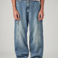 Men's 578 Blue Baggy Fit Mid Rise Tinted Cargos - Front View