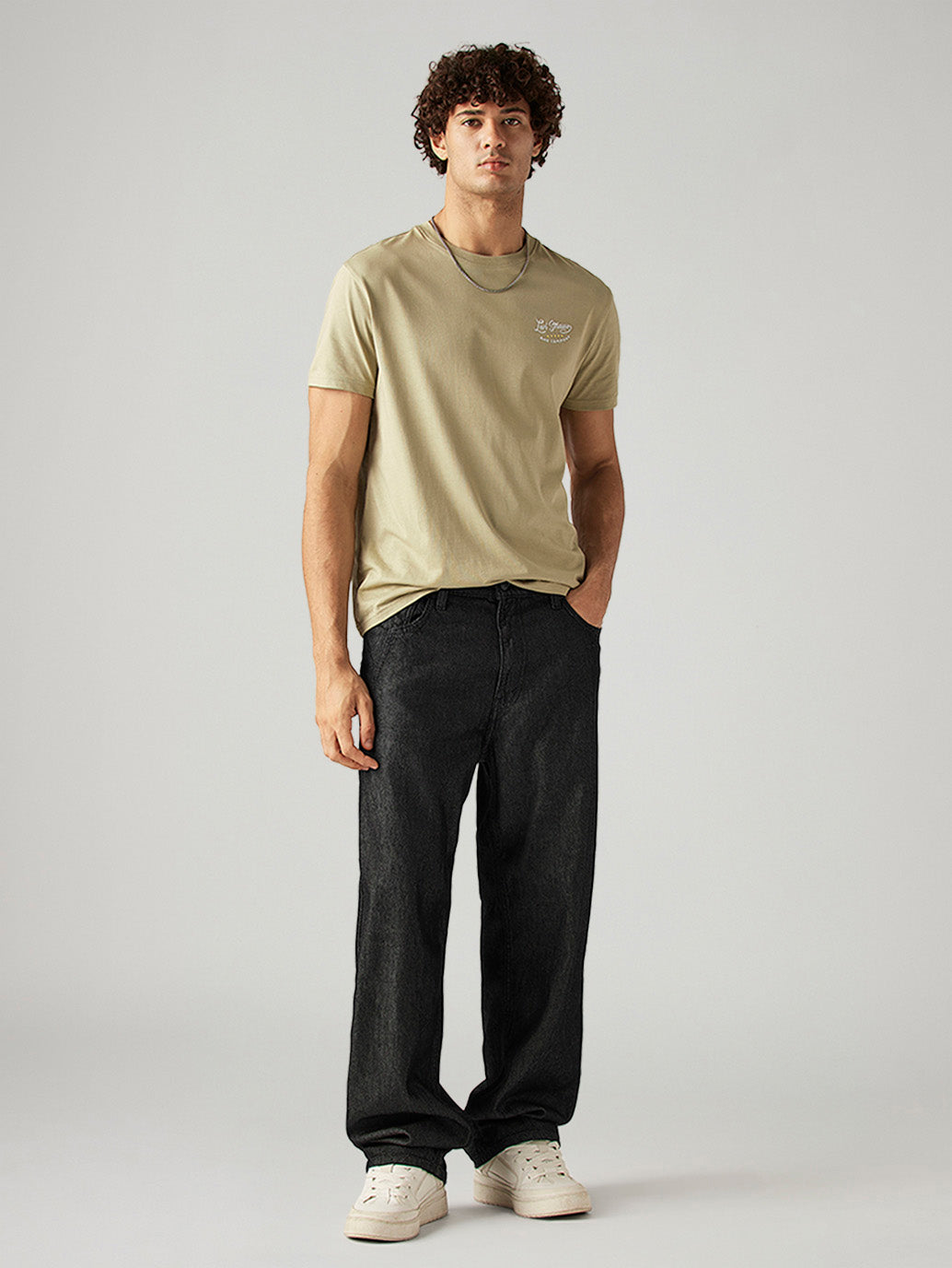 Men's 578 Black Baggy Fit Mid Rise Jeans - Styleshot View