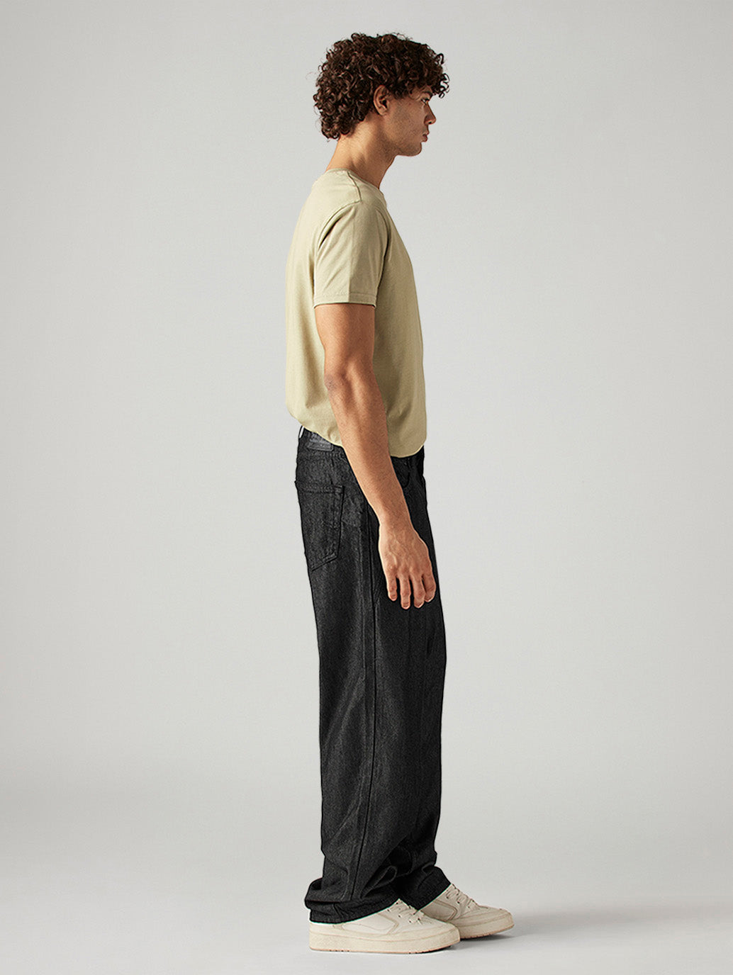 Men's 578 Black Baggy Fit Mid Rise Jeans - Side View