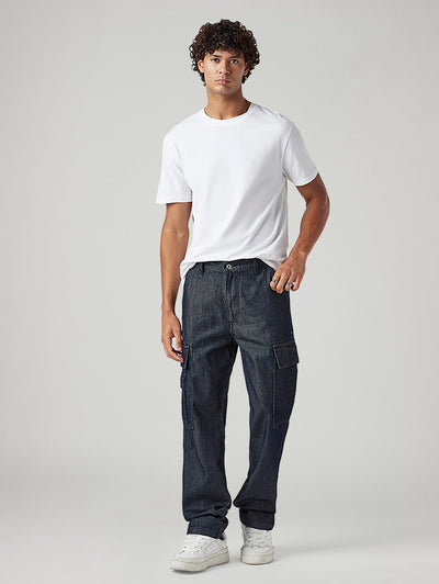 Men's 565 Navy Loose Fit Mid Rise Cargos-image-25