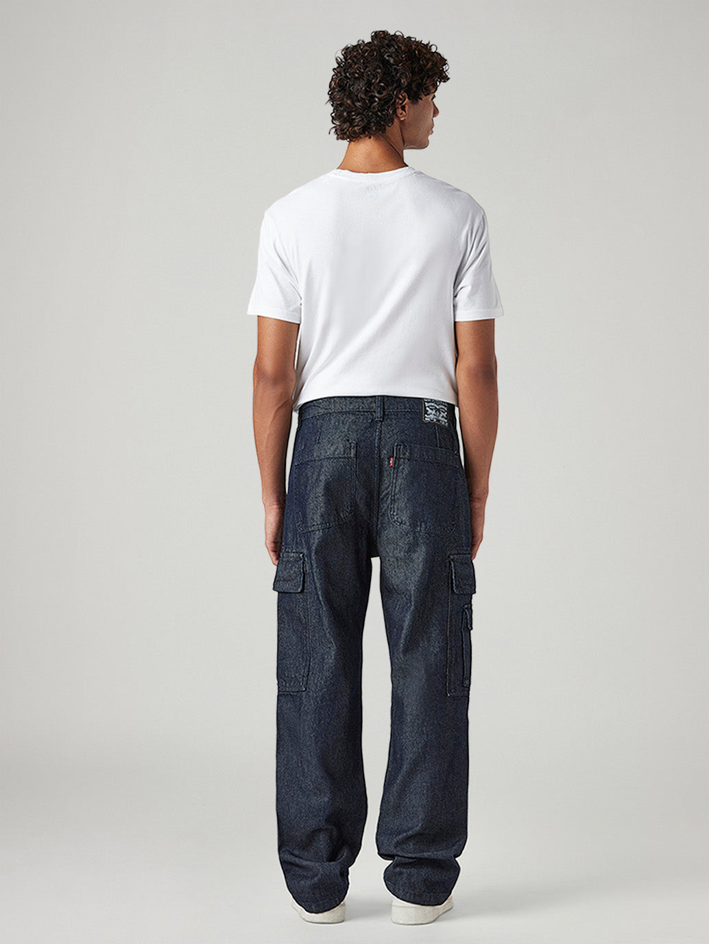 Men's 565 Navy Loose Fit Mid Rise Cargos - Back View