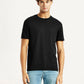 Men's Redloop Solid Black Relaxed Fit T-shirt - Front View
