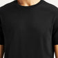 Men's Redloop Solid Black Relaxed Fit T-shirt - Detail View