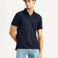 Men's Redloop Solid Navy Slim Fit Polo T-shirt - Styleshot View