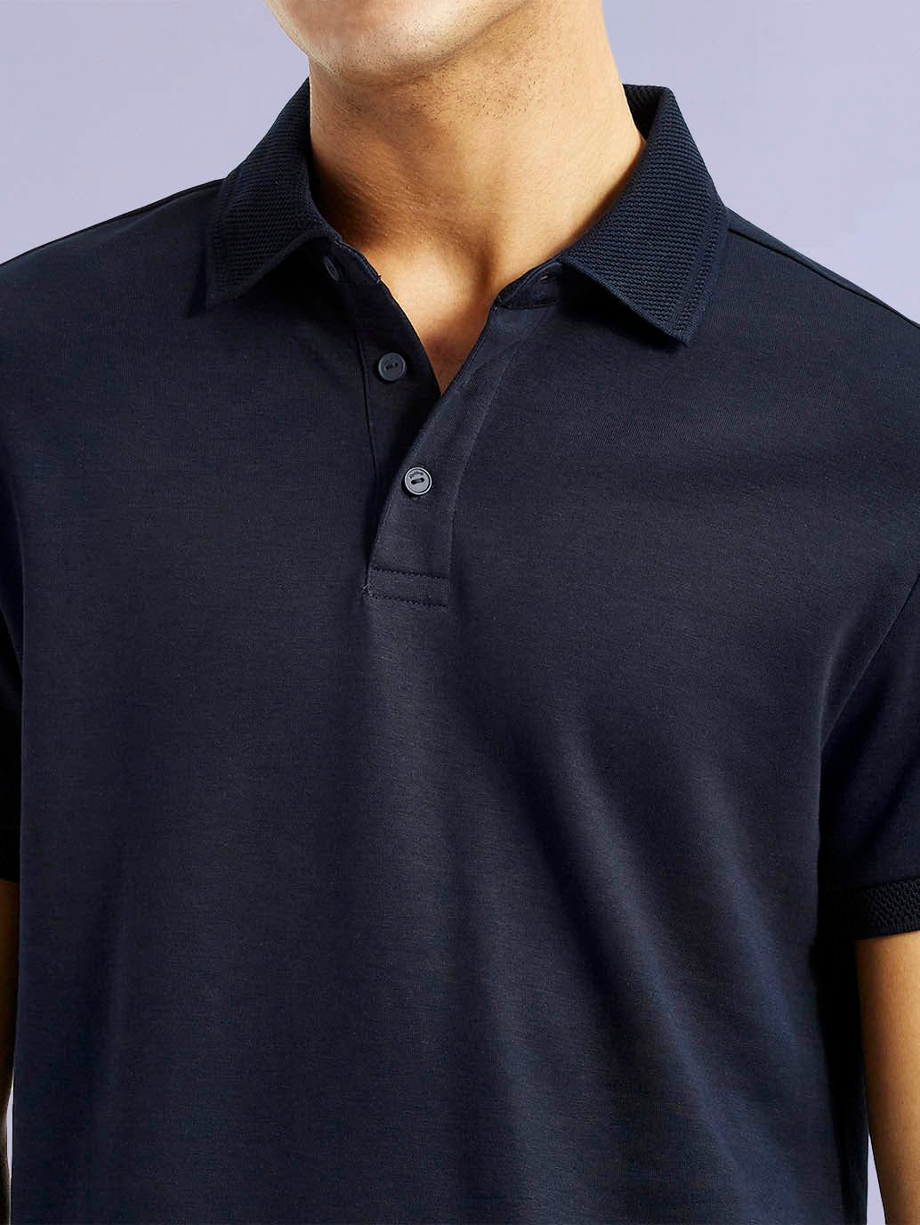 Men's Redloop Solid Navy Slim Fit Polo T-shirt - b4a5a0eb-2287-4110-9873-c61b542dfc4b View