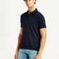 Men's Redloop Solid Navy Slim Fit Polo T-shirt - Side View