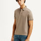 Men's Solid Beige Slim Fit Polo T-shirt - Side View