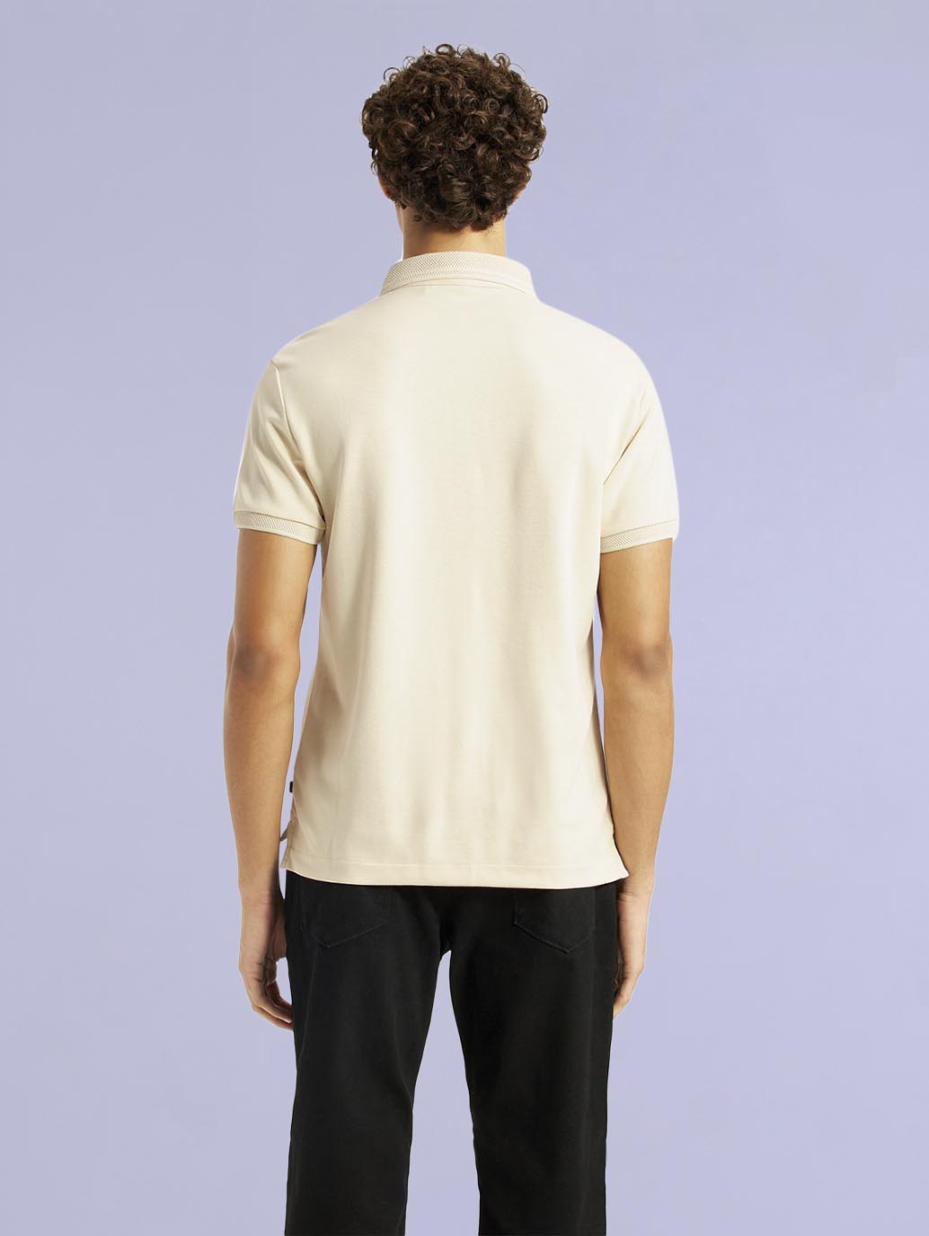 Men's Redloop Solid Cream Slim Fit Polo T-shirt - 98a9c1b1-3f97-48c4-aeed-9748dcba8bc7 View