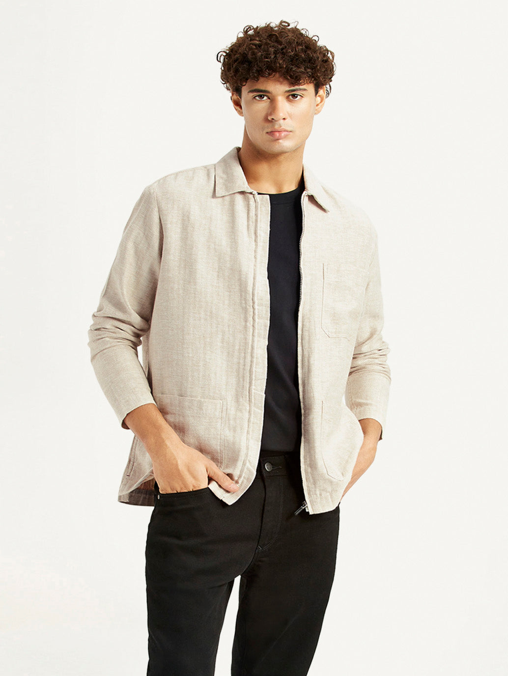 Men's Redloop Self Design Beige Shacket – Levis India Store