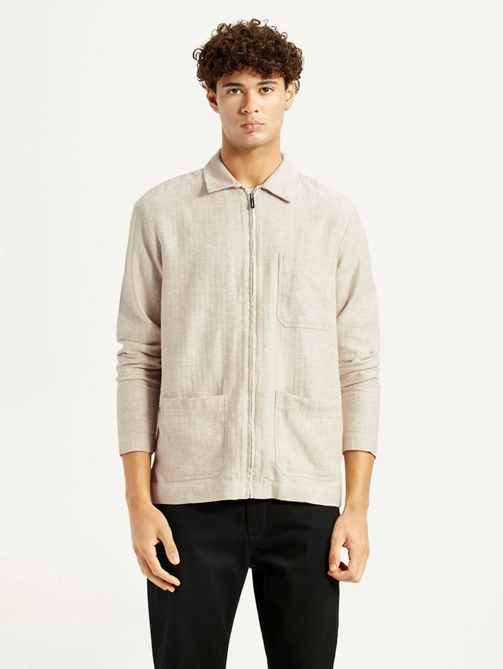Men's Redloop Self Design Beige Shacket – Levis India Store