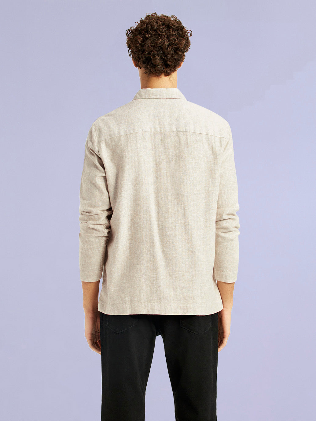 Men's Redloop Self Design Beige Shacket - c39842c0-3816-4680-98c4-c3374ede1b72 View