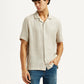 Men's Redloop Solid Beige Relaxed Fit Camp Shirt - Styleshot View