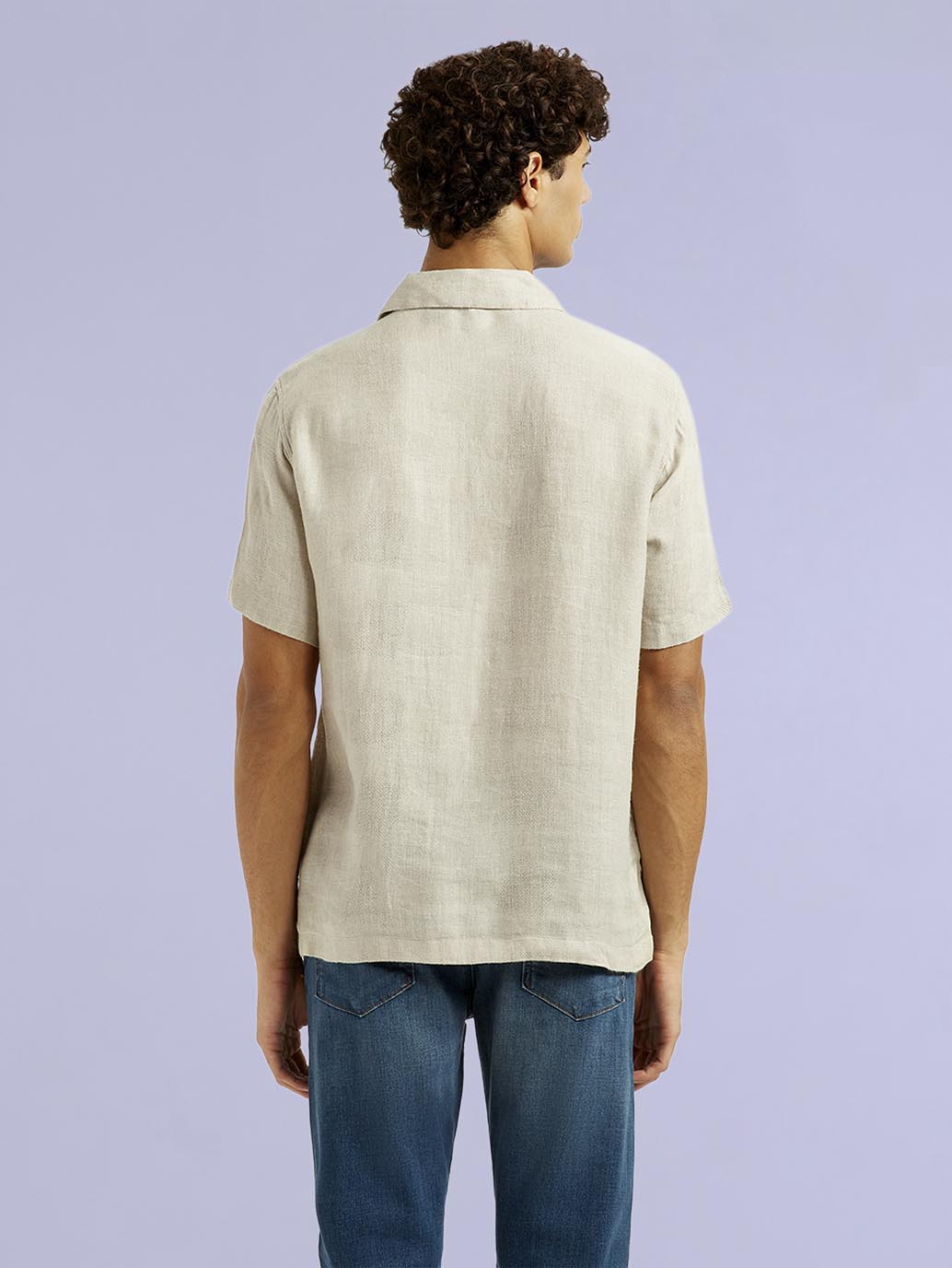 Men's Redloop Solid Beige Relaxed Fit Camp Shirt - 31311eb4-eb7d-43c6-a1e8-f70e34b0cd83 View