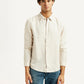 Men's Redloop Solid Beige Slim Fit Shirt - Front View