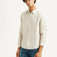 Men's Redloop Solid Beige Slim Fit Shirt - Side View