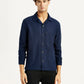 Men's Redloop Solid Navy Relaxed Fit Camp Shirt - Front View