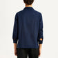 Men's Redloop Solid Navy Relaxed Fit Camp Shirt - Back View