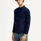 Men's Redloop Solid Navy Slim Fit Shirt - Side View