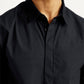 Men's Redloop Solid Black Slim Fit Shirt - Detail View