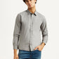 Men's Redloop Solid Grey Slim Fit Shirt - Styleshoot View