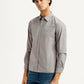 Men's Redloop Solid Grey Slim Fit Shirt - Side View
