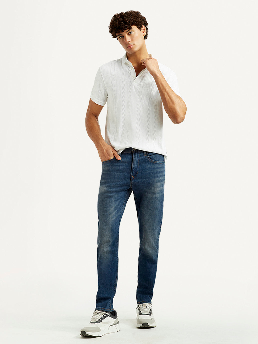 Men's Redloop 512 Blue Slim Tapered Fit Mid Rise Jeans