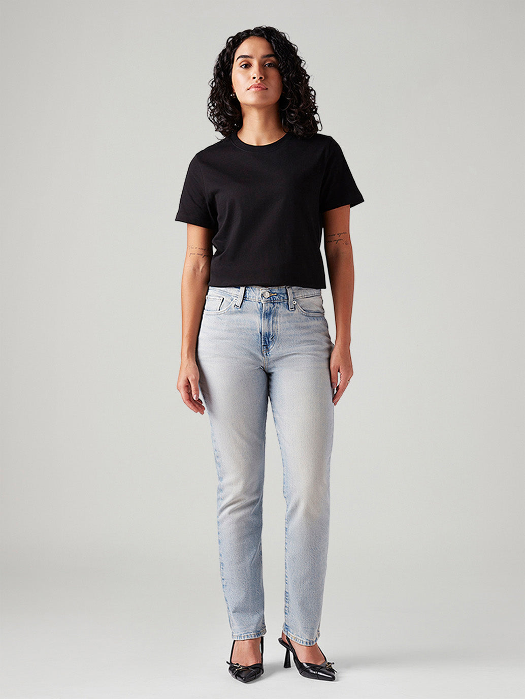Women's Light Blue Wedgie Slim Fit Mid Rise Jeans - Front View