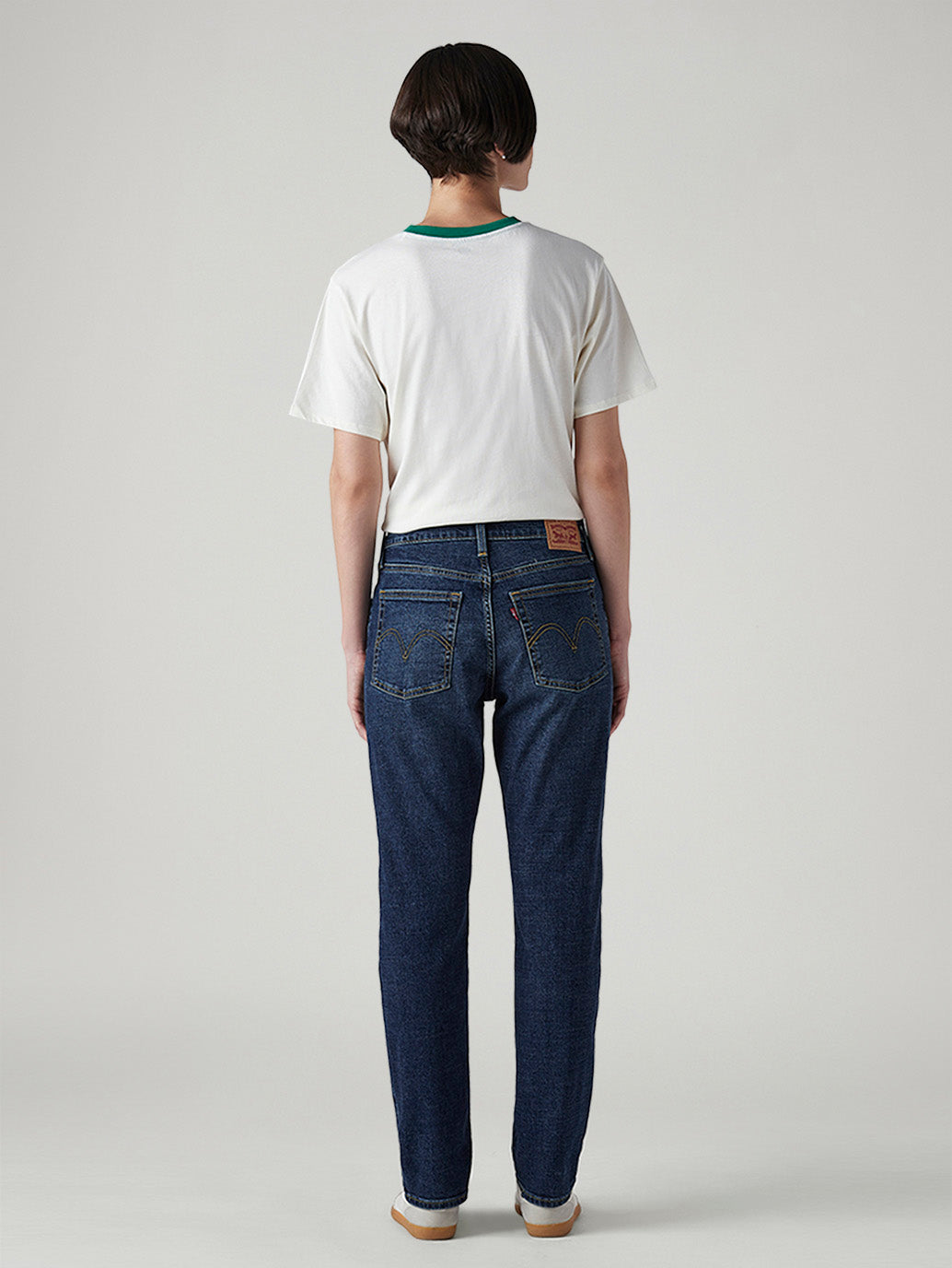 Women's Dark Indigo Wedgie Slim Fit Mid Rise Jeans - Back View