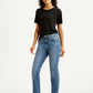 Women's Blue Wedgie Straight Fit Mid Rise Jeans - Styleshot View
