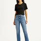 Women's Blue Wedgie Straight Fit Mid Rise Jeans - Front View