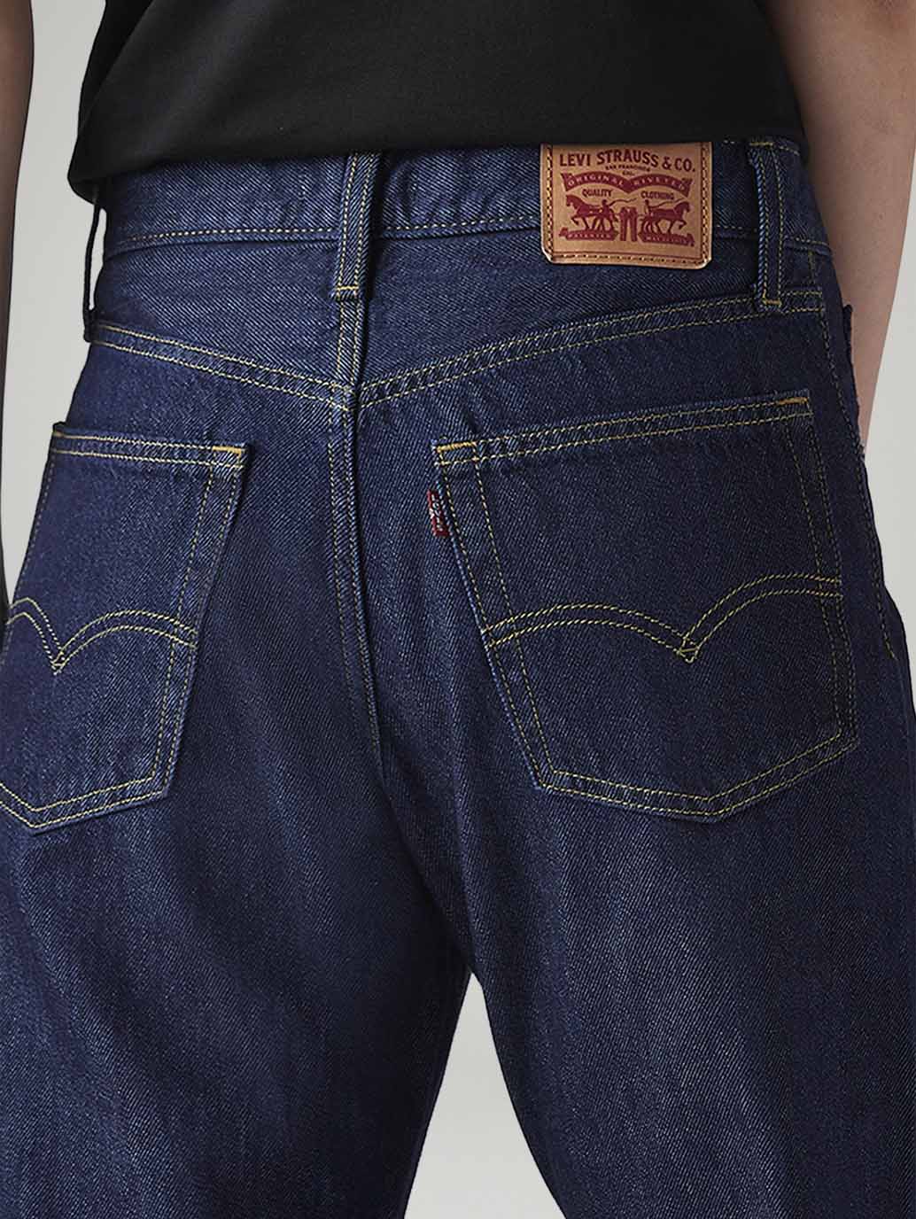 Women's Dark Blue Loose Bootcut Fit Mid Rise Jeans - 3c5da31e-ed71-4ed2-adf3-73b5d0f10d9c View