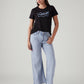 Women's Light Blue Loose Bootcut Fit Mid Rise Jeans - Styleshot View