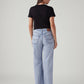 Women's Light Blue Loose Bootcut Fit Mid Rise Jeans - Back View