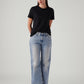 Women's Light Blue Loose Bootcut Fit Mid Rise Jeans - Styleshot View