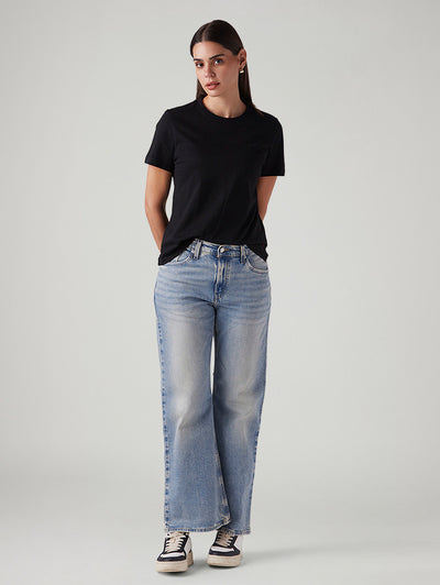 levi's Women's Light Blue Loose Bootcut Fit Mid Rise Jeans-picture-17