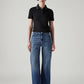 Women's Blue Loose Bootcut Fit Mid Rise Jeans - Front View