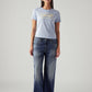 Women's Blue Loose Bootcut Fit Mid Rise Jeans - Front View