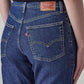 Women's Med Indigo Loose Bootcut Fit Mid Rise Jeans - 20 View